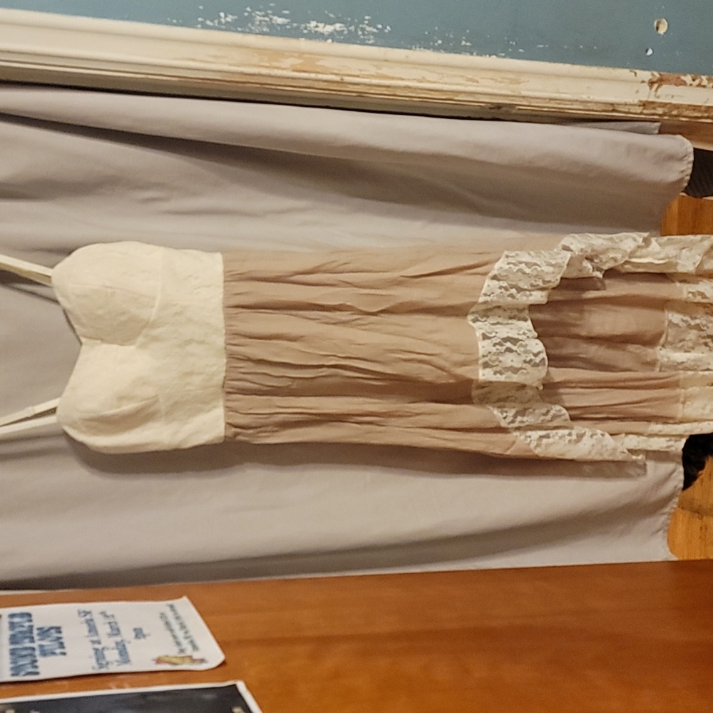 High-Low Lace and Linen Dress